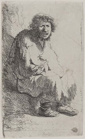 Artwork Title: A Beggar Seated on a Bank (Self-Portrait)