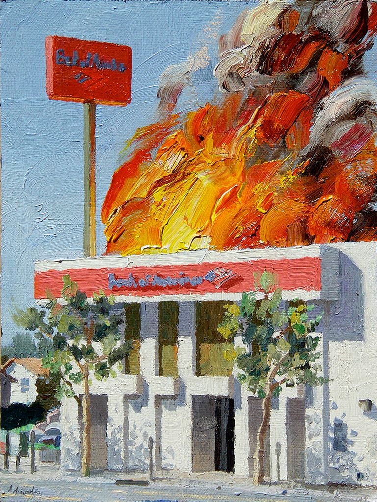 Artwork Title: Burning Protests: B Of A: Eagle Rock