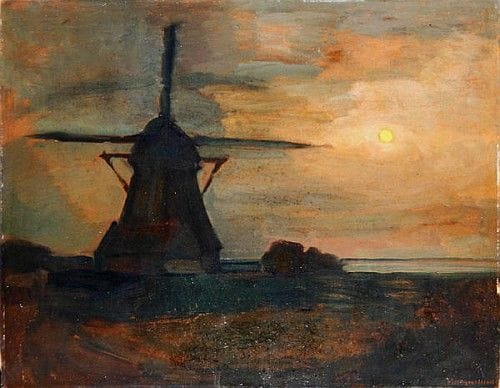 Artwork Title: Oostzijdse Mill in Moonlight