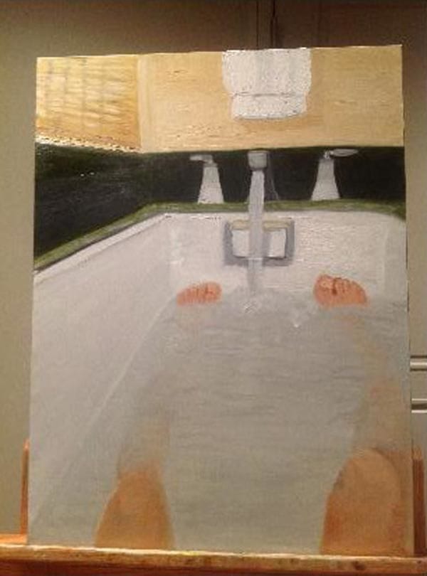 Artwork Title: Self-portrait In Bathtub