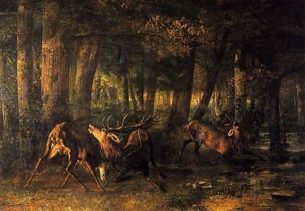 Artwork Title: Spring, Stags Fighting