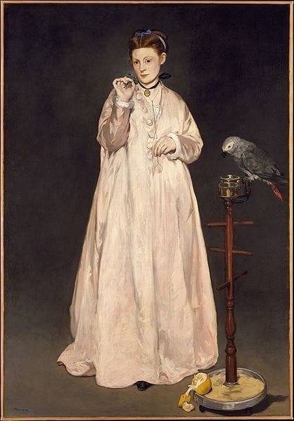 Artwork Title: La Femme au perroquet / Young Lady in 1866