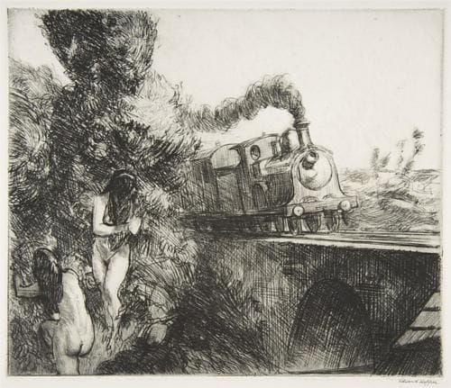 Artwork Title: Train and Bathers