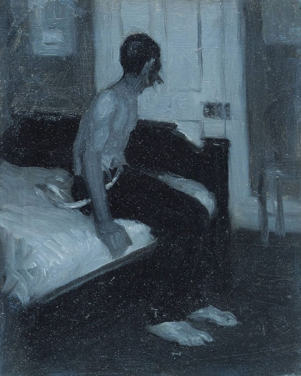 Artwork Title: Man Seated on a Bed