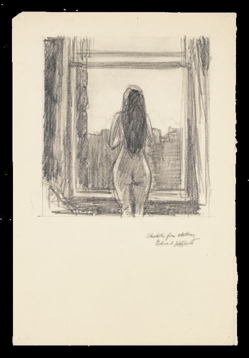 Artwork Title: Standing Female Nude by Window (Sketch for Etching)