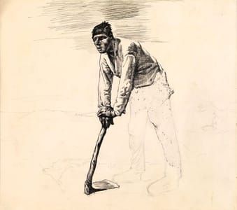 Artwork Title: Sketch of Millet’s Man with a Hoe