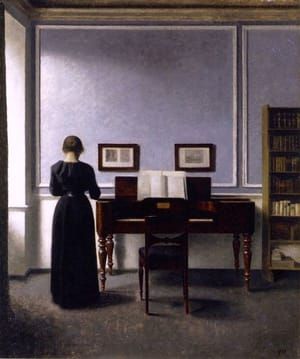 Artwork Title: Interior- with Piano and Woman in Black