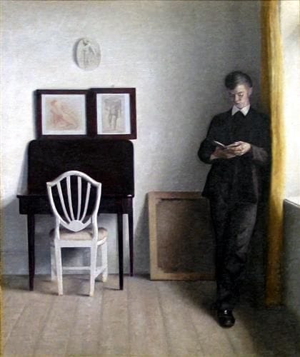 Artwork Title: Interior with a Young Man Reading
