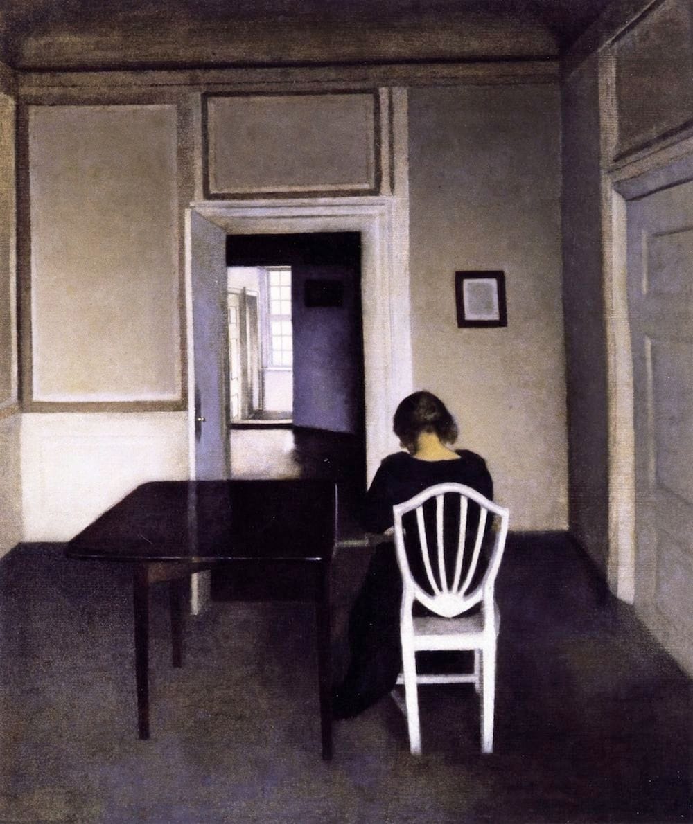 Artwork Title: Interior with Ida in a White Chair