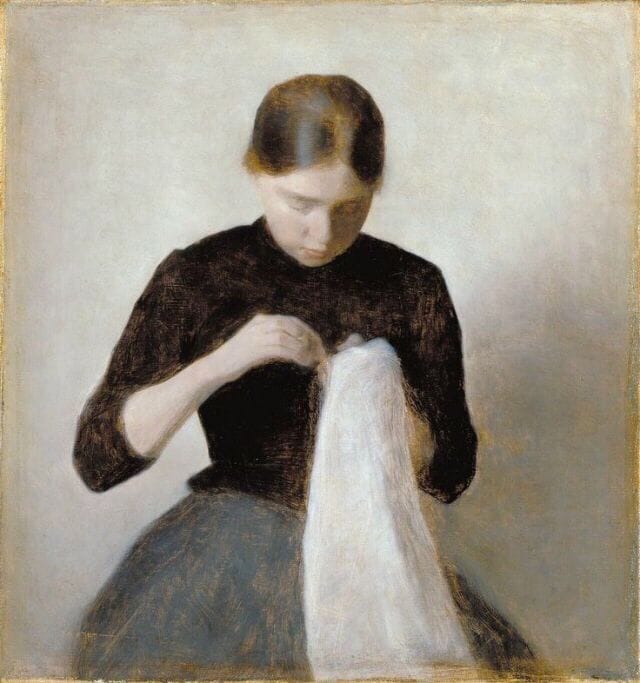 Artwork Title: Young Girl Sewing