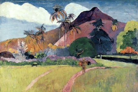 Artwork Title: Tahitian Landscape With a Mountain