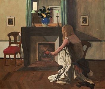Artwork Title: Interior with a Woman in a Shirt