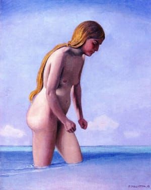 Artwork Title: Blond Bather Walking in the Water