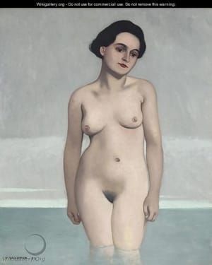 Artwork Title: Bather, In The Water Up To The Middle Of The Thighs Seen From The Front