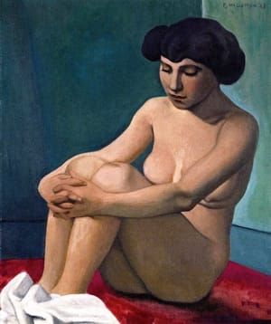 Artwork Title: Nude Young Woman, Seated on a Red Rug