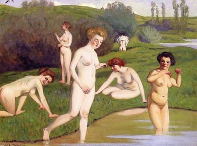 Artwork Title: Women Playing in a Landscape