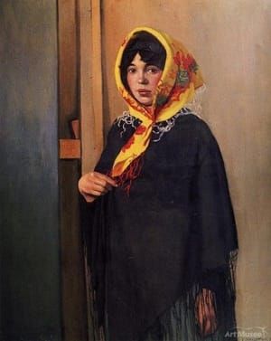 Artwork Title: Young Woman with Yellow Scarf