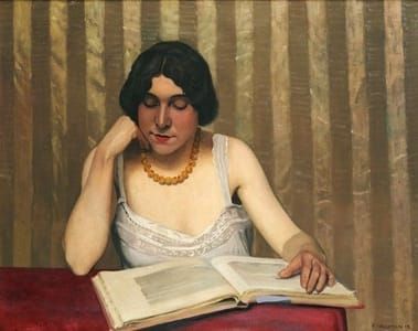 Artwork Title: Reader with a Yellow Necklace