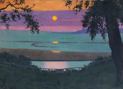 Artwork Title: Sunset at Grace, Orange and Violet Sky