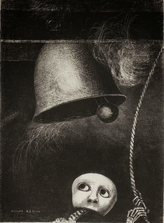Artwork Title: A Mask Sounds the Funeral Knell, plate three from To Edgar Poe