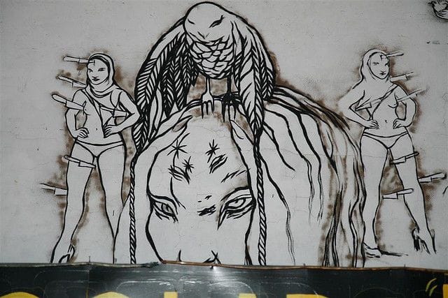 Artwork Title: Freaky Sideshow Girls: Detail Of Dreamland Artist Club Mural