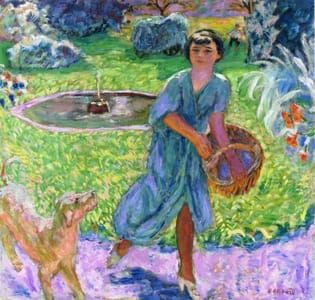 Artwork Title: Girl Playing with a Dog (Vivette Terrasse)
