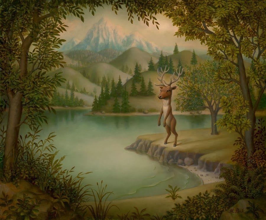 Artwork Title: Landscape With Standing Deer