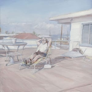 Artwork Title: Woman Relaxing On A Deck Chair