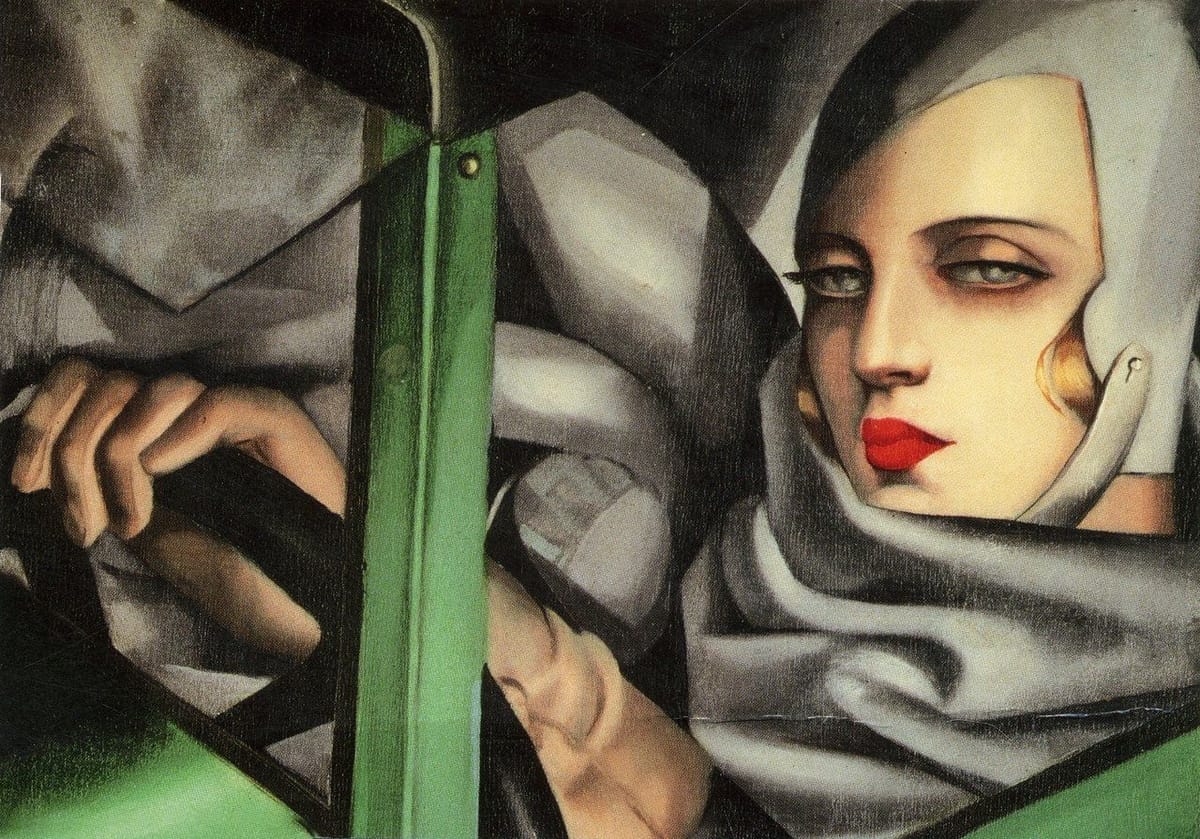Artwork Title: Self Portrait in the Green Bugatti