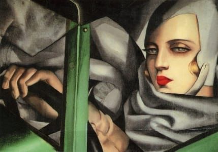 Artwork Title: Self Portrait in the Green Bugatti