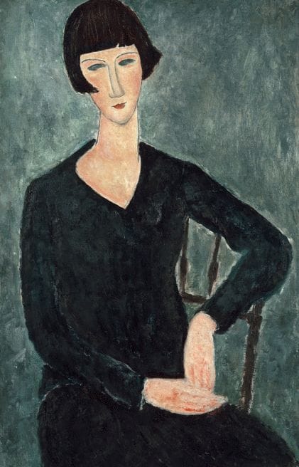 Artwork Title: Femme assise à la robe bleue