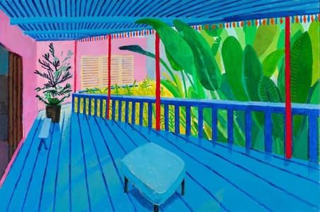 Artwork Title: Garden with Blue Terrace