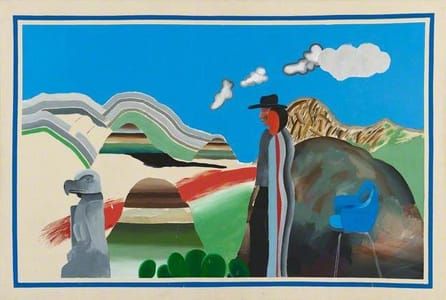 Artwork Title: Rocky Mountains and Tired Indians