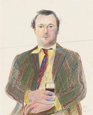 Artwork Title: Portrait of Peter Langan with a glass of wine, July 1970