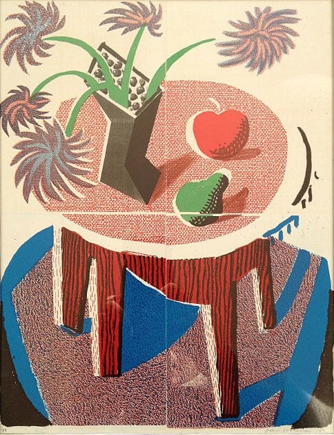 Artwork Title: Flowers, apples and pear on a table