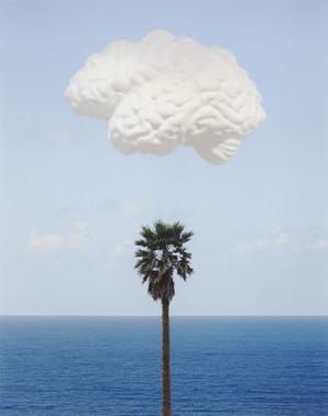 Artwork Title: Brain/Cloud (With Seascape and Palm Tree)