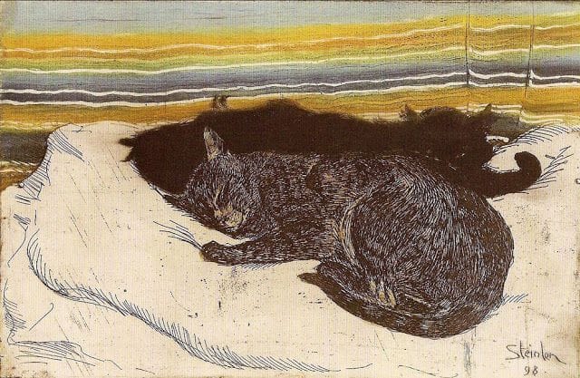 Artwork Title: Drawing of Two Cats 1898