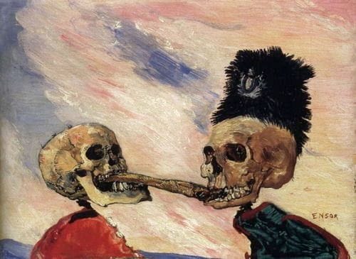 Artwork Title: Skeletons Fighting Over a Pickled Herring