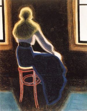 Artwork Title: Jeune femme de dos assise sur un tabouret (Young woman on a stool)