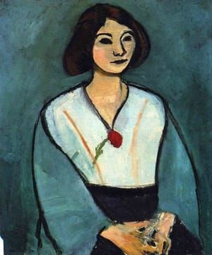 Artwork Title: Woman in green with a carnation