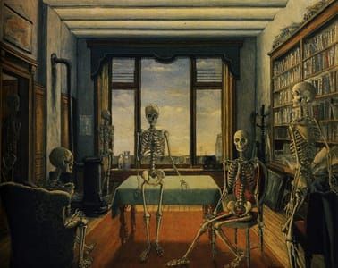 Artwork Title: Skeletons In An Office