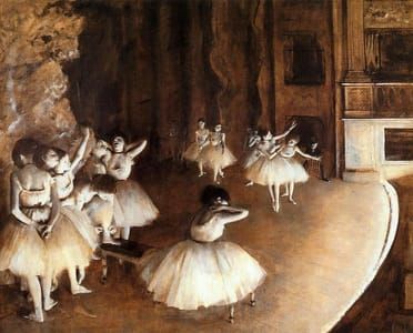 Artwork Title: The Ballet Rehearsal On Stage