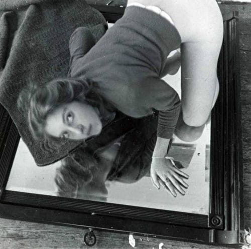 Artwork Title: Untitled (Self-portrait kneeling on a mirror)