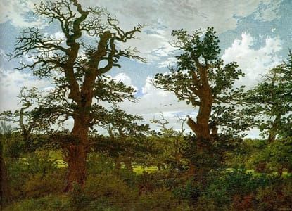 Artwork Title: Landscape With Oak Trees And A Hunter