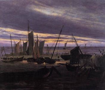 Artwork Title: Boats In The Harbour At Evening