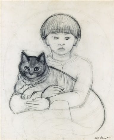 Artwork Title: Boy and Cat