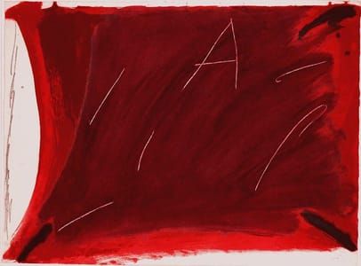 Artwork Title: Negre i roig V: A damunt vermell