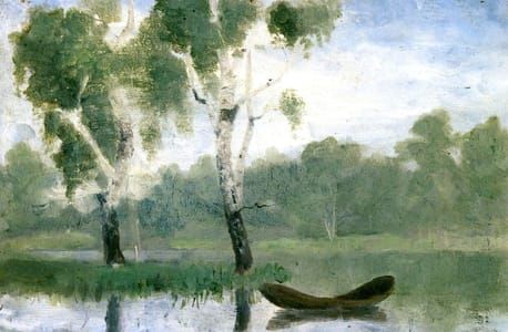 Artwork Title: Small lake with boat
