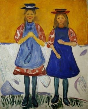 Artwork Title: Two Girls with Blue Aprons