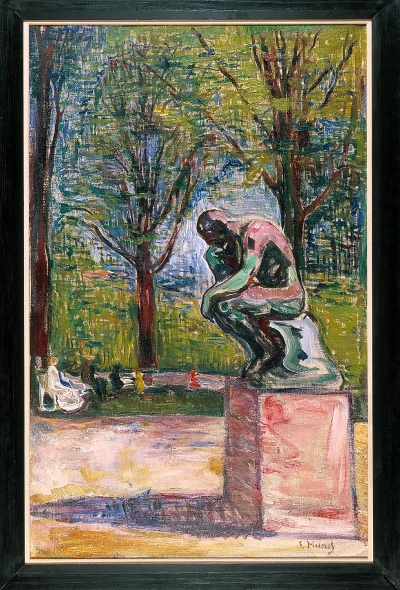 Artwork Title: Rodin’s “Thinker” in the park of Doctor Linde in Lübeck